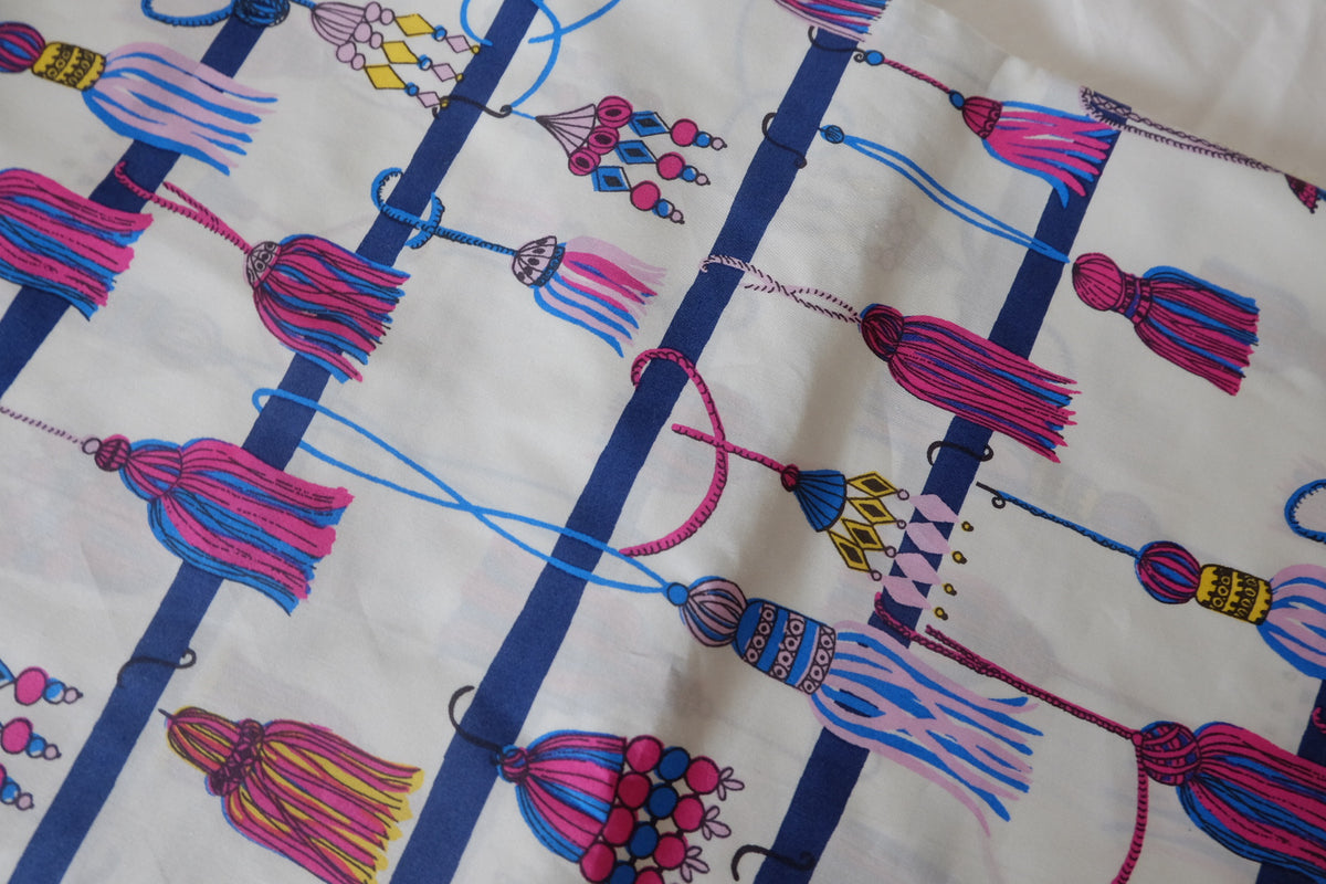Colorful Tassel & Ribbon Print Cotton Lawn – 2.19 yd