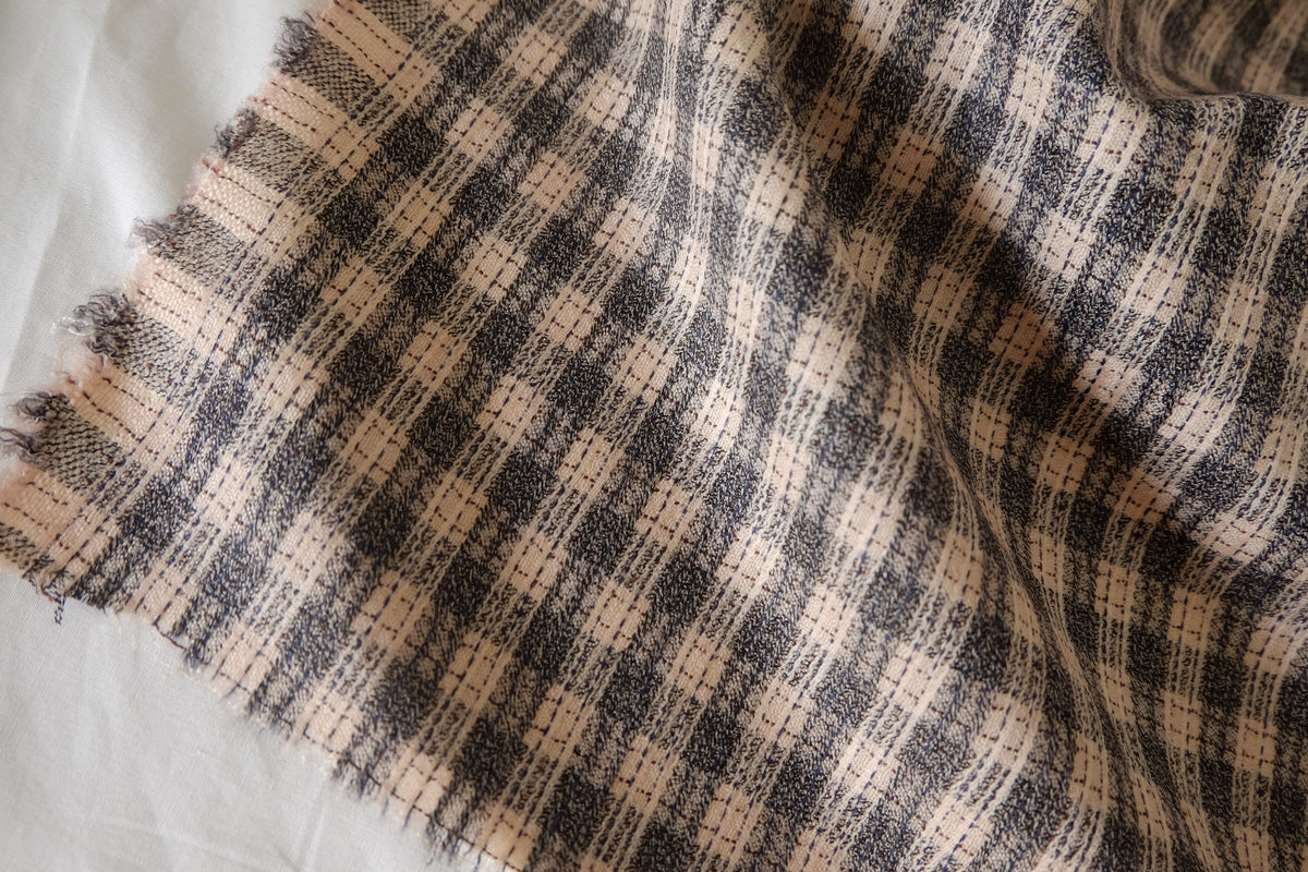 Soft Checked Worsted Wool — 2.19 yd