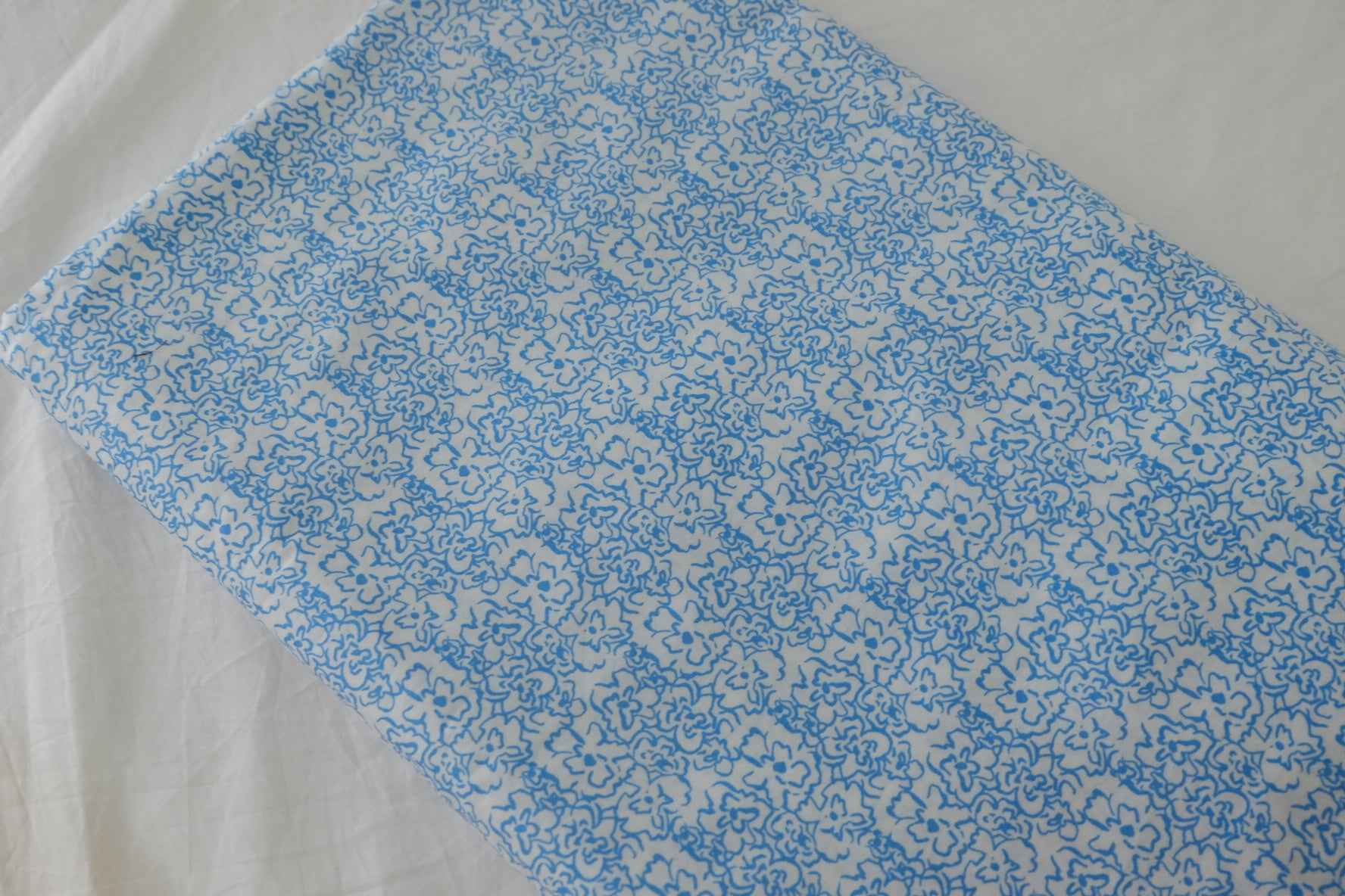 Sky Blue Doodle Floral Cotton Poplin – 3.3 yd