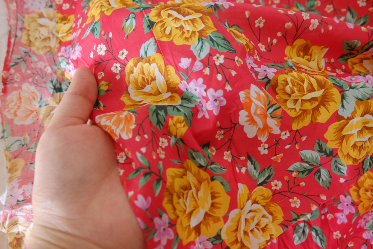Golden Rose Cotton Lawn Remnant – 1.2 yd