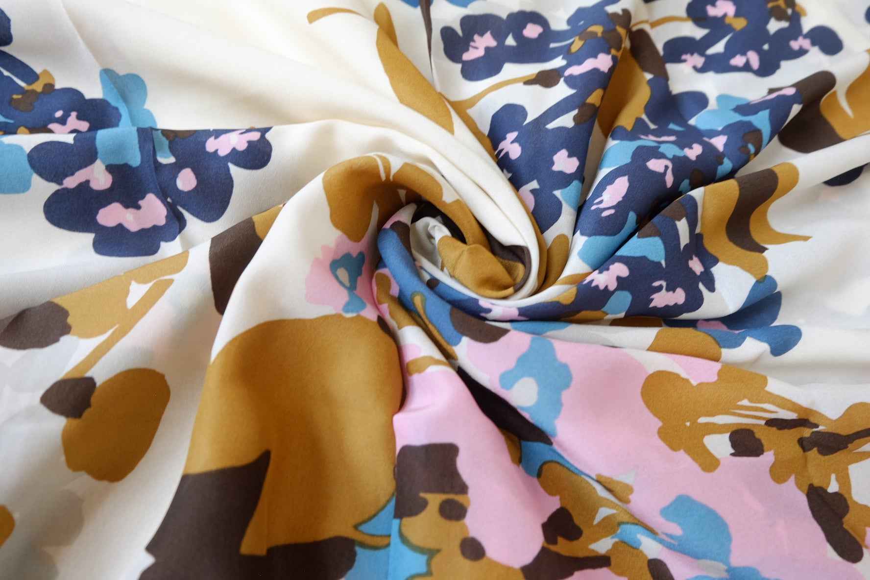Abstract Botanical Rayon Chiffon Fabric - 3.28 yd