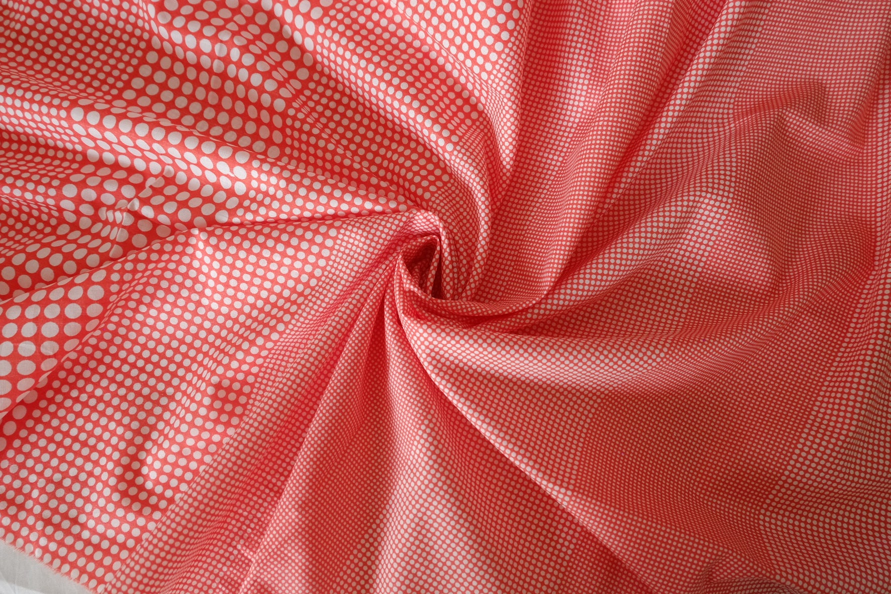 Coral Polka Dot Cotton Lawn Fabric – 1.64/2.2 yd