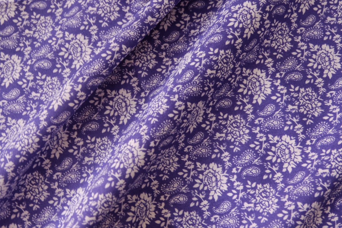 Indigo Paisley Garden – Floral Cotton Fabric | 2.2 Yards
