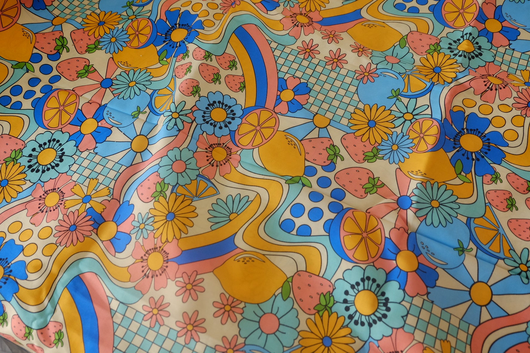 Retro Fruit & Flower Cotton Poplin – 2.2 yd