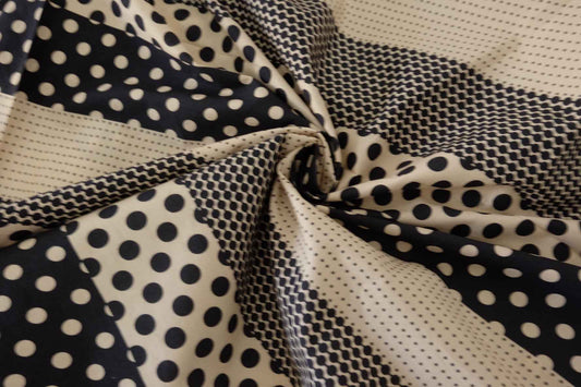 Black & White Geometric Polka Dot Cotton Fabric – 2.2 yd
