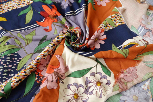 Comic Floral Rayon Challis — 1.64 yd Piece