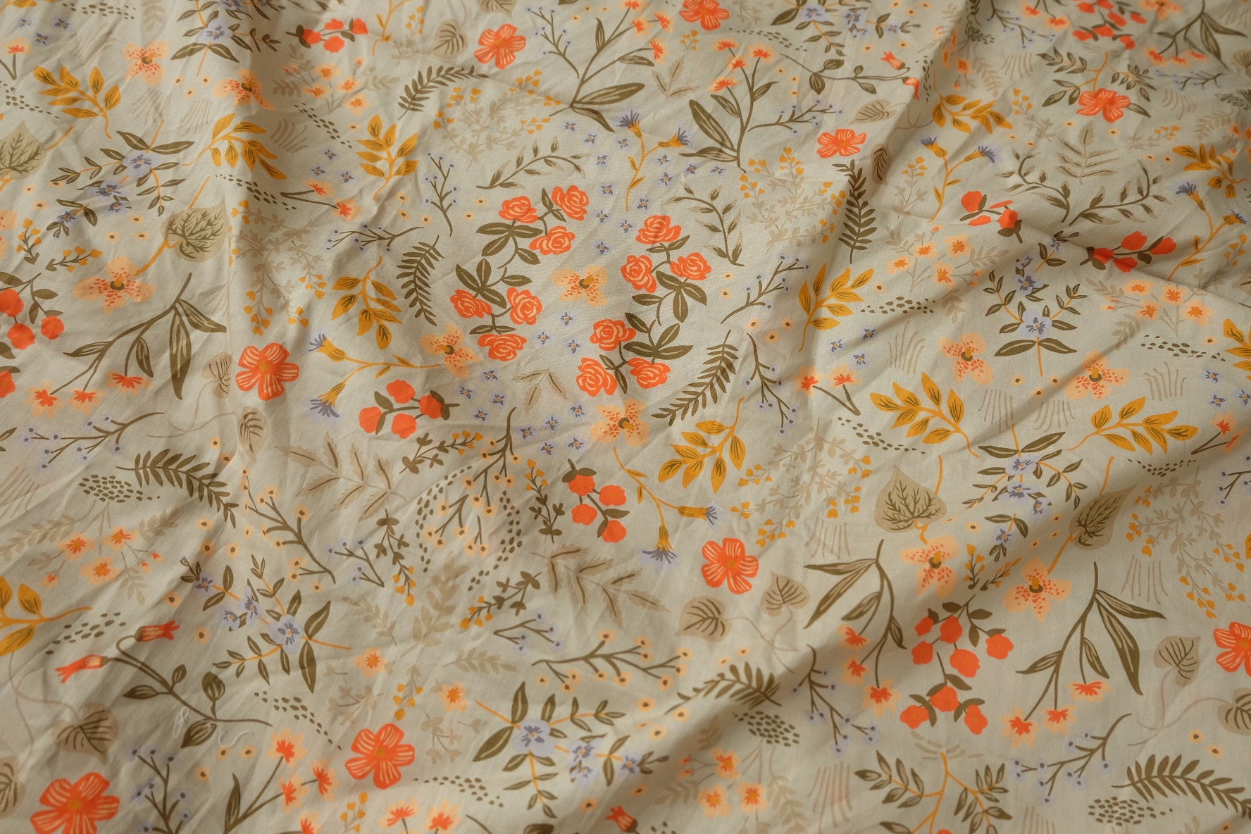 Soft Wildflower Cotton Fabric, 3.28 Yards