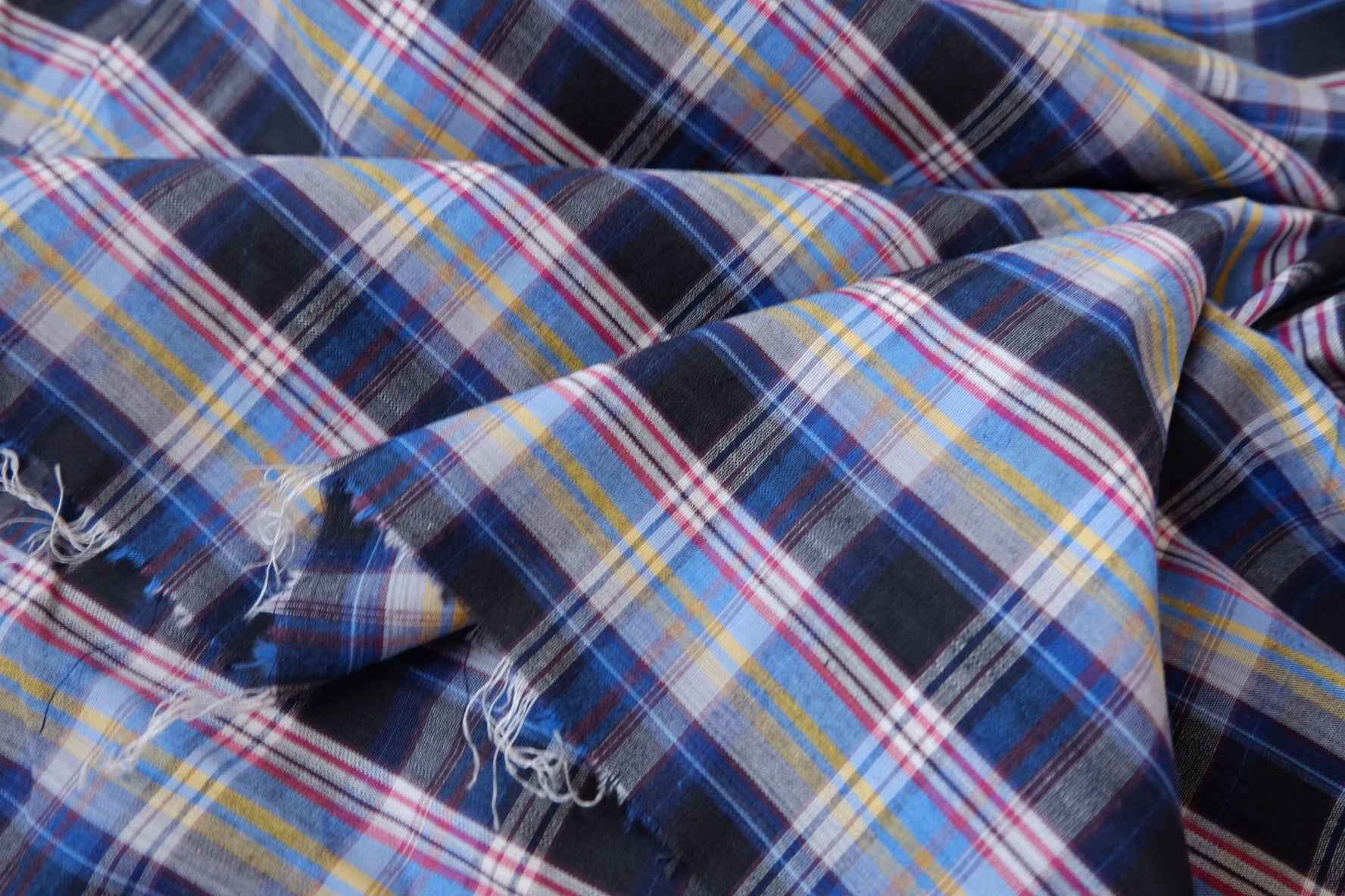 Korean Vintage Plaid Cotton Fabric - 2.19 yd
