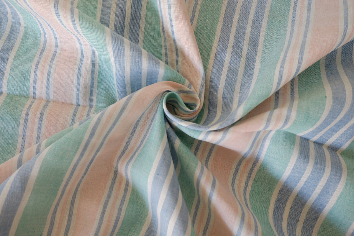 Pastel Summer Stripes Linen Cotton – 2.19 yd