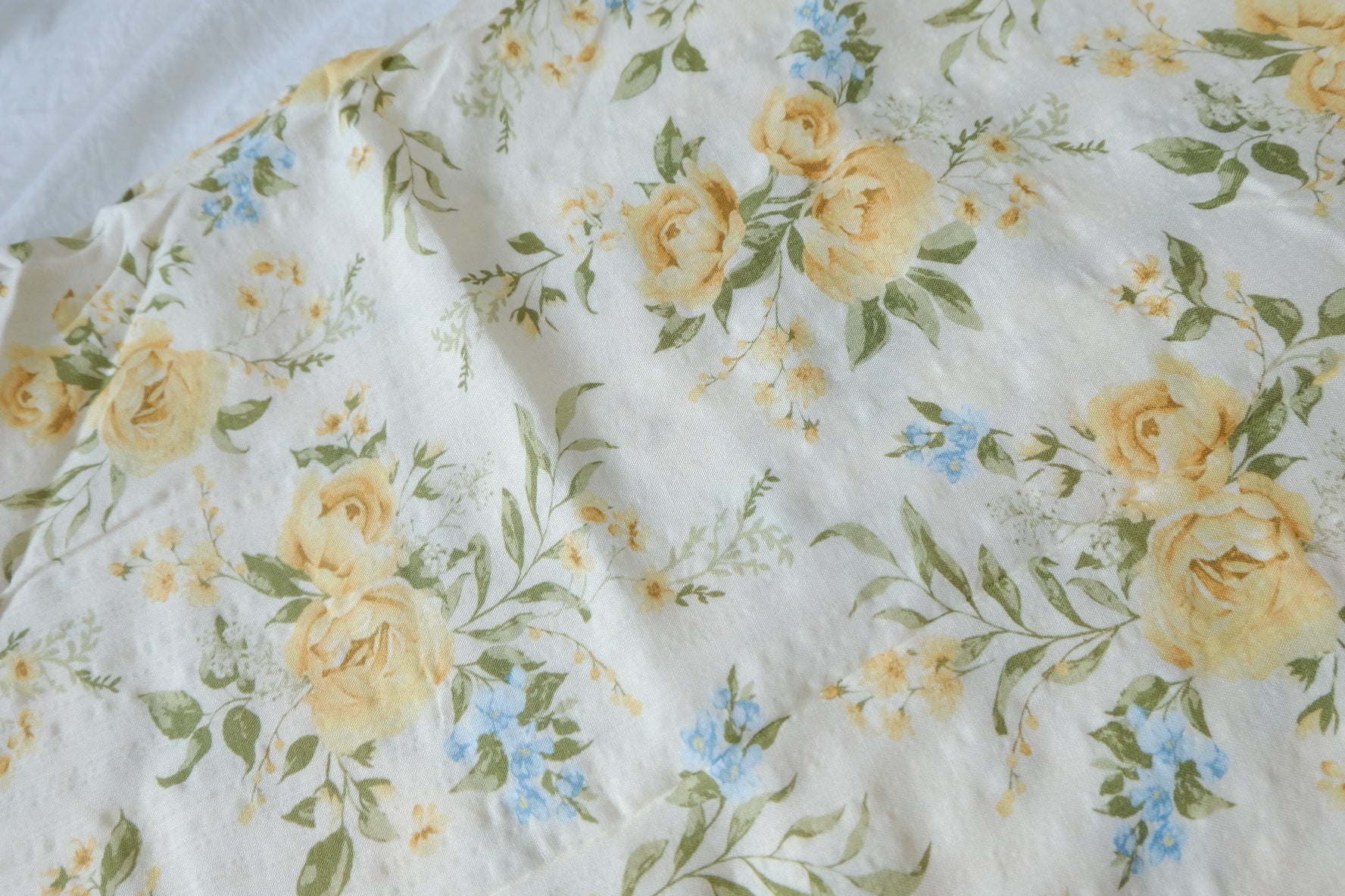 Soft Yellow Rose Linen-Cotton Fabric - 3.28 yd