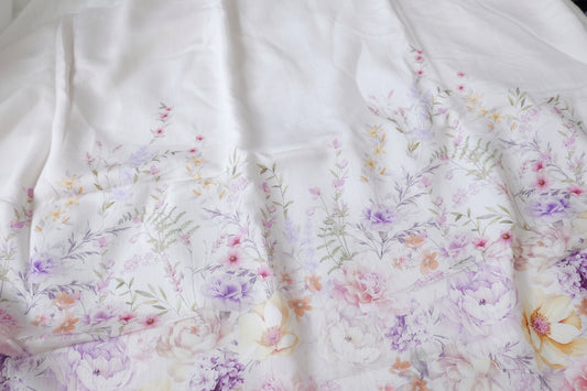 Double-Border Floral Tencel Linen Blend 3.8 Yards