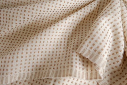 Soft Taupe Jacquard Cotton Fabric - 2.19 yd