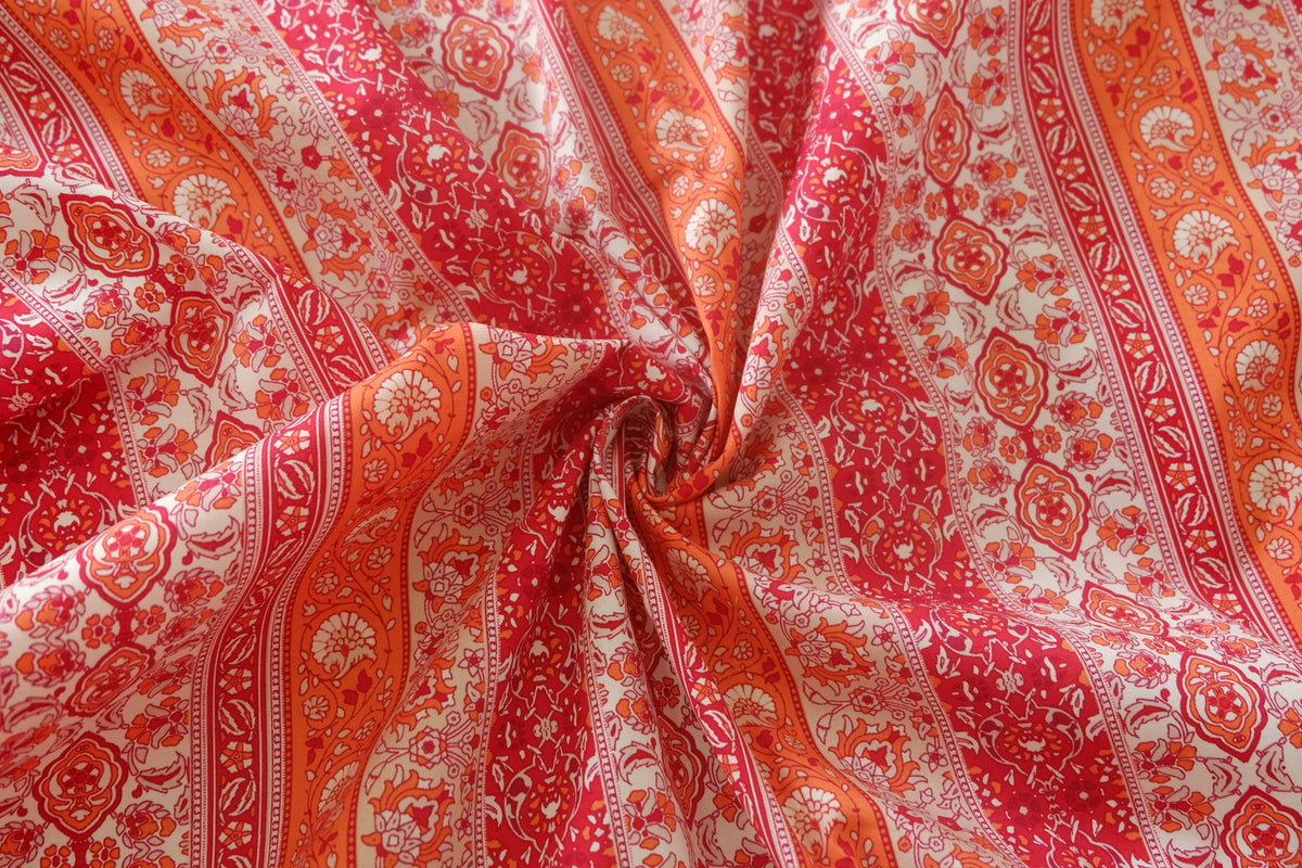 Red Bandana Stripe Cotton Poplin – 3.3 yd