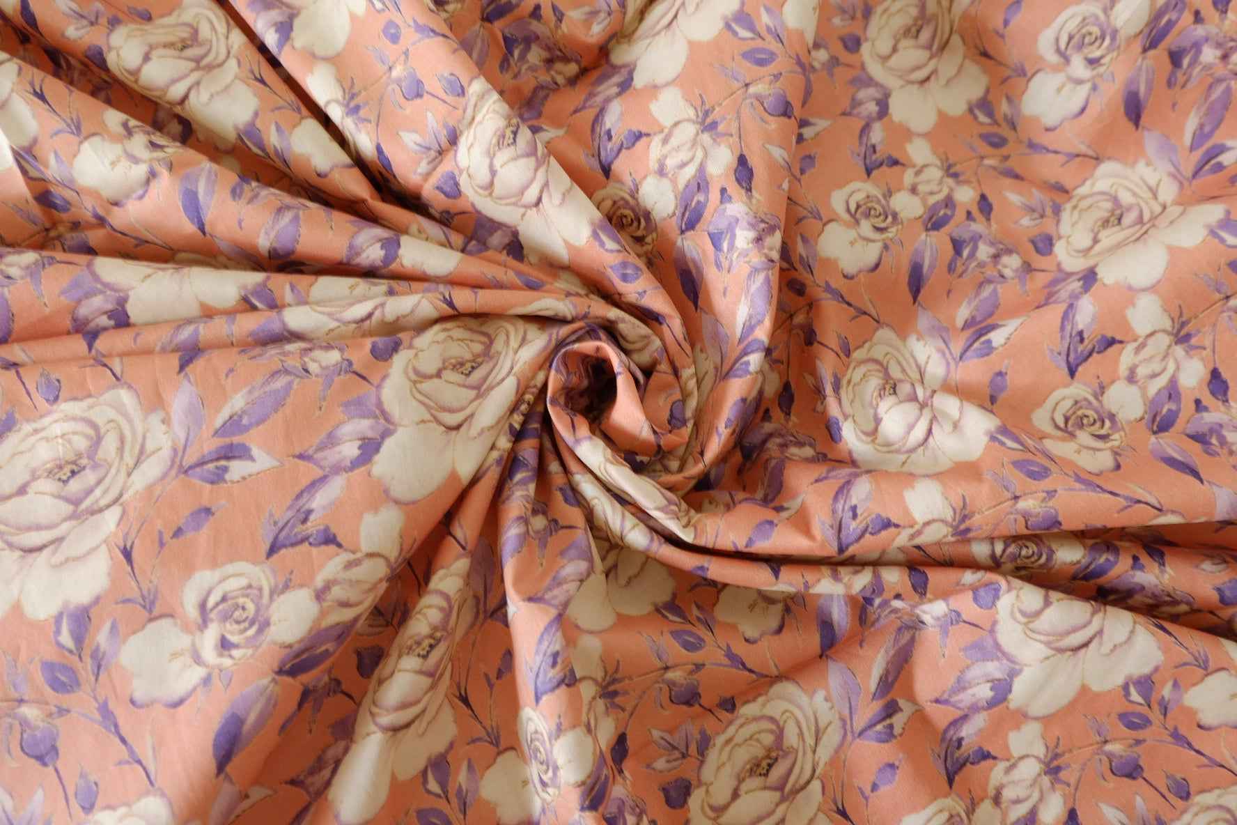 Vintage Orange Rose Cotton Lawn Fabric – 2.8 yd