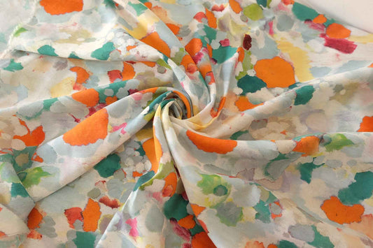 Watercolor Abstract Tencel Linen Blend Fabric – 2.2 yd