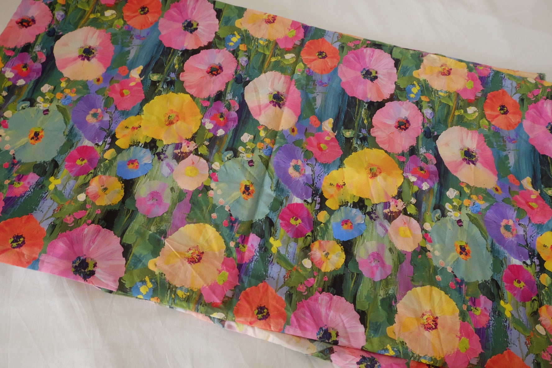 Colorful Wildflower Cotton Poplin Fabric – 3.3 yd