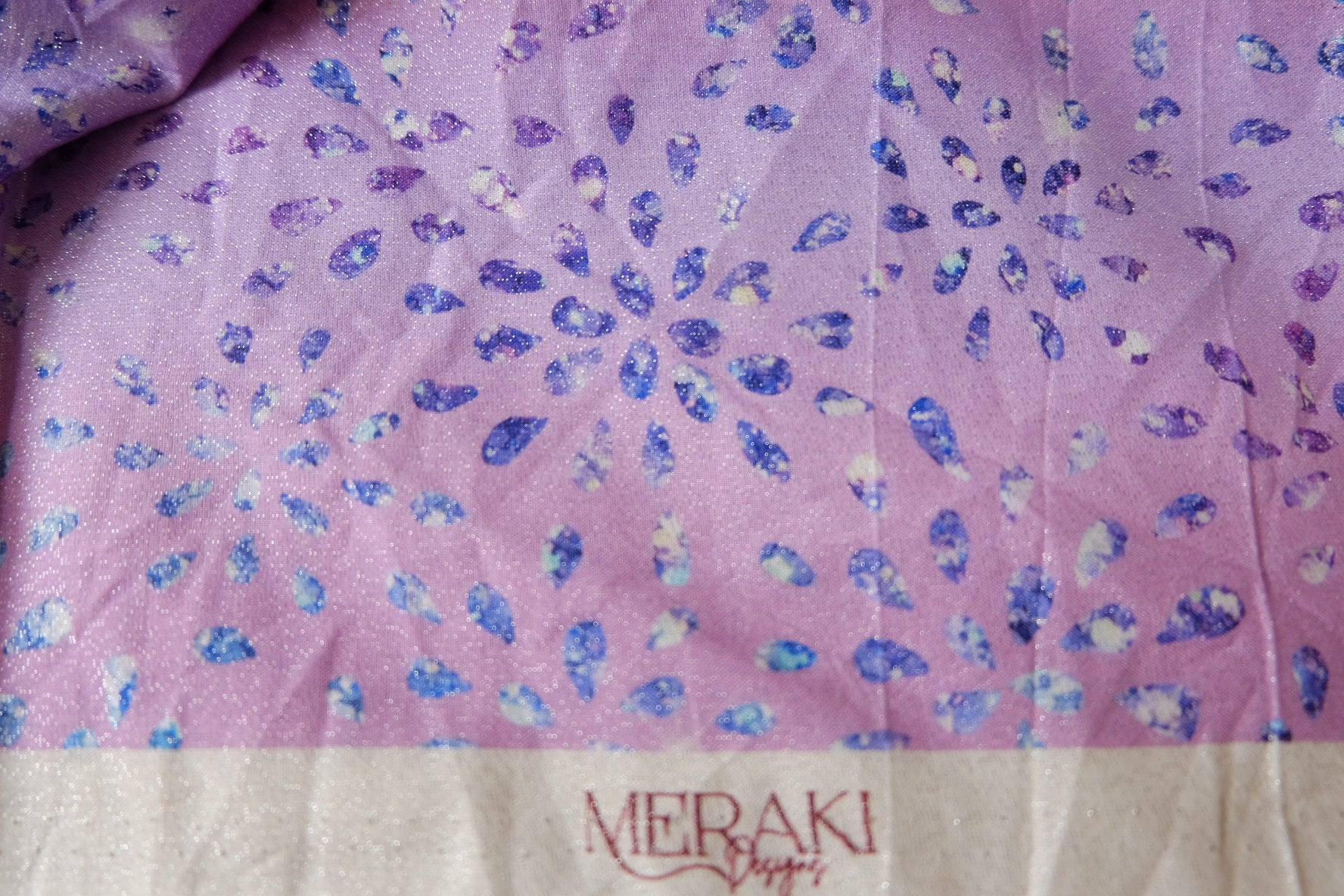 Lavender Starburst Foil Cotton Fabric 2.0 Yards