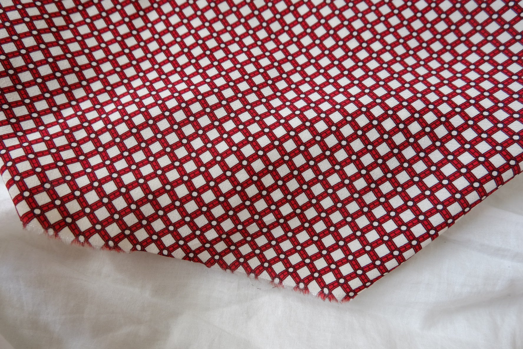 Gant Deadstock Silky Rayon Check Fabric - 2.19 yd