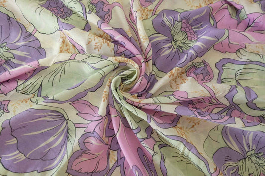 Soft Slub Cotton Rayon Floral Fabric – 3.3 yd