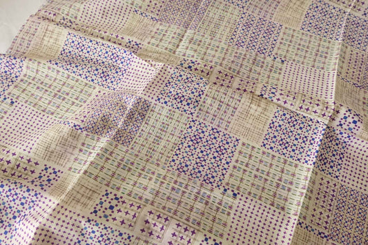 Purple Patchwork Print Cotton Poplin Fabric – 2.2 yd