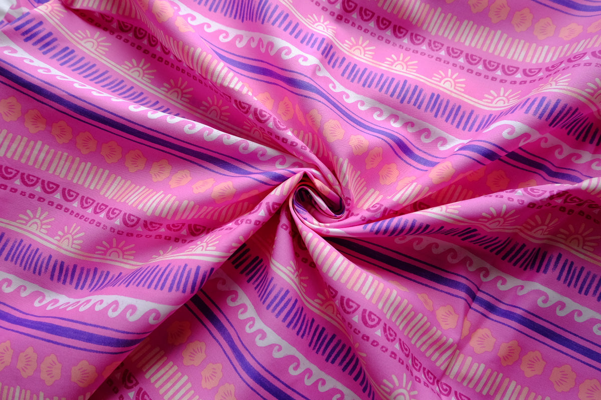 Pink Decorative Stripe Cotton Lawn – 2.2 yd