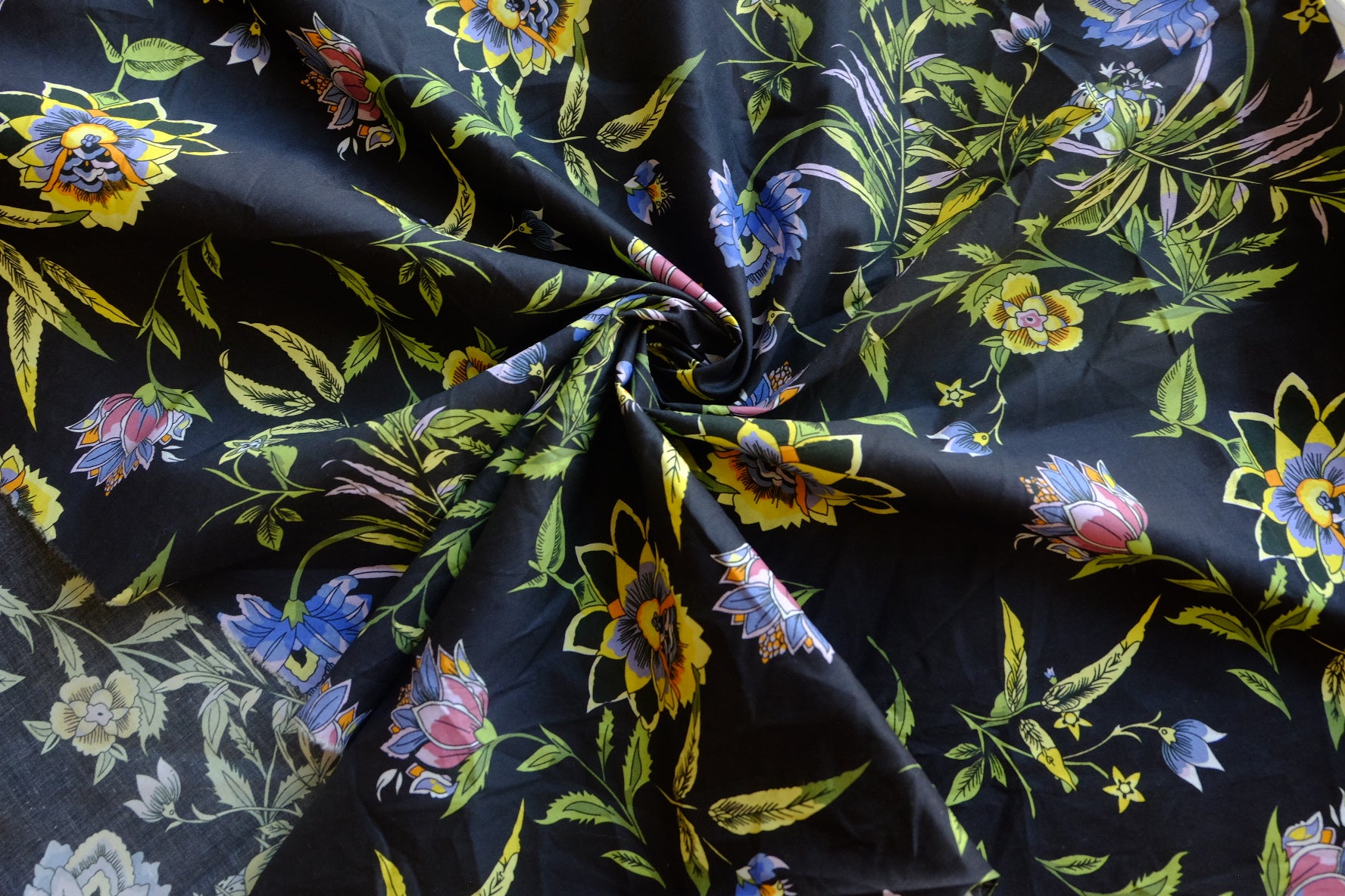 Midnight Botanical Cotton Poplin – 2.3 yd