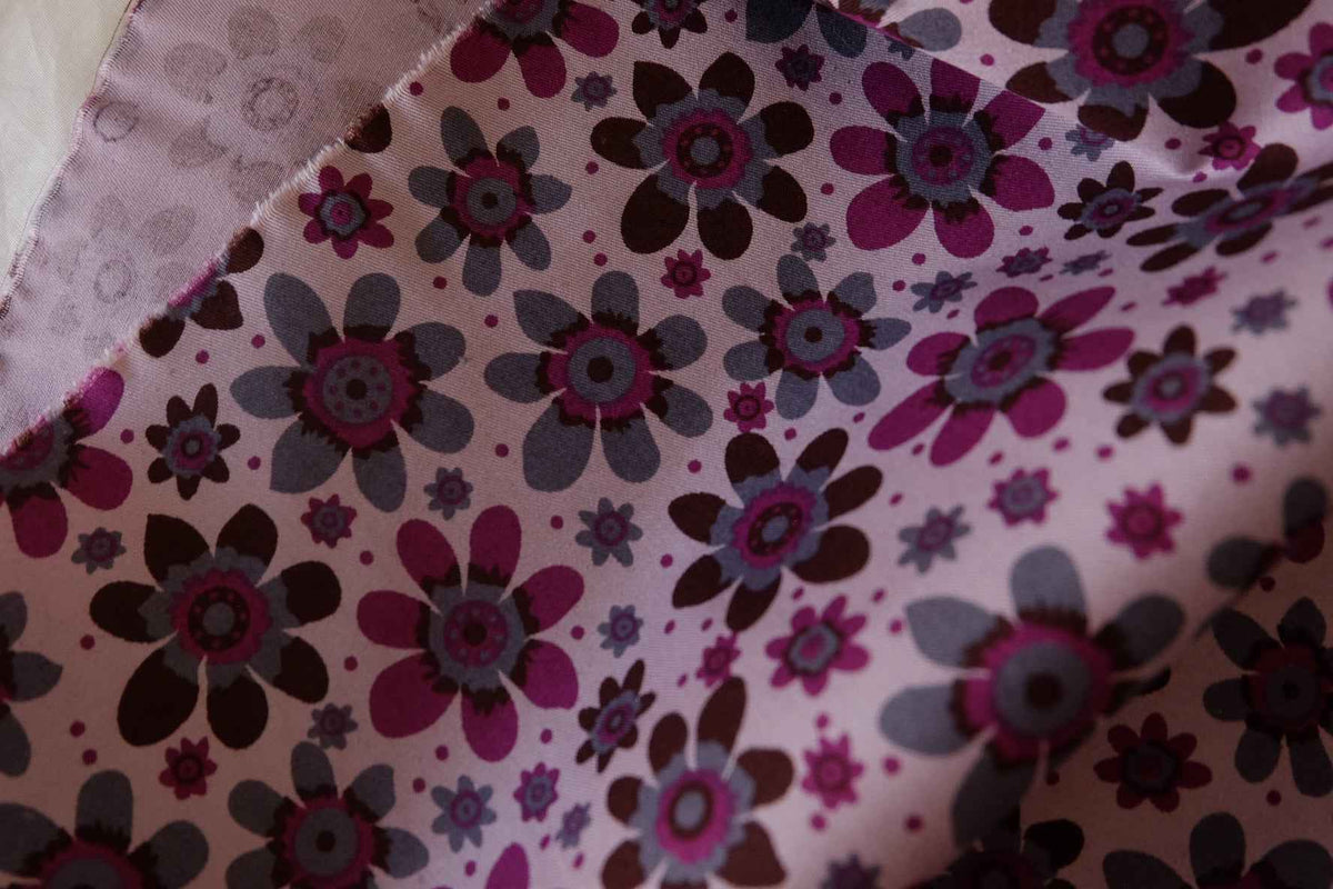 Retro Berry Daisy Soft Cotton Twill Fabric – 2.2 yd