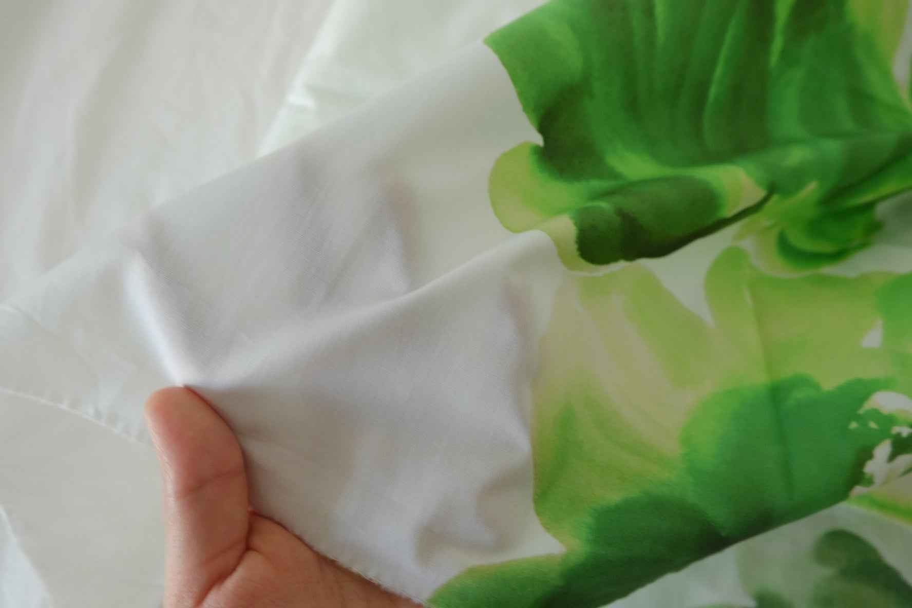 Green Floral Double Border Cotton Poplin Fabric – By the Meter