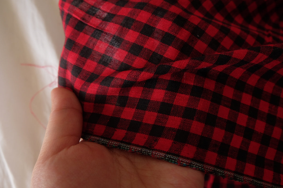 Classic Red & Black Gingham – Soft Yarn-Dyed Cotton – 3.3 yd