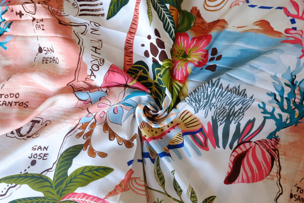 Tropical Travel Print Soft Cotton – 3.3 yd