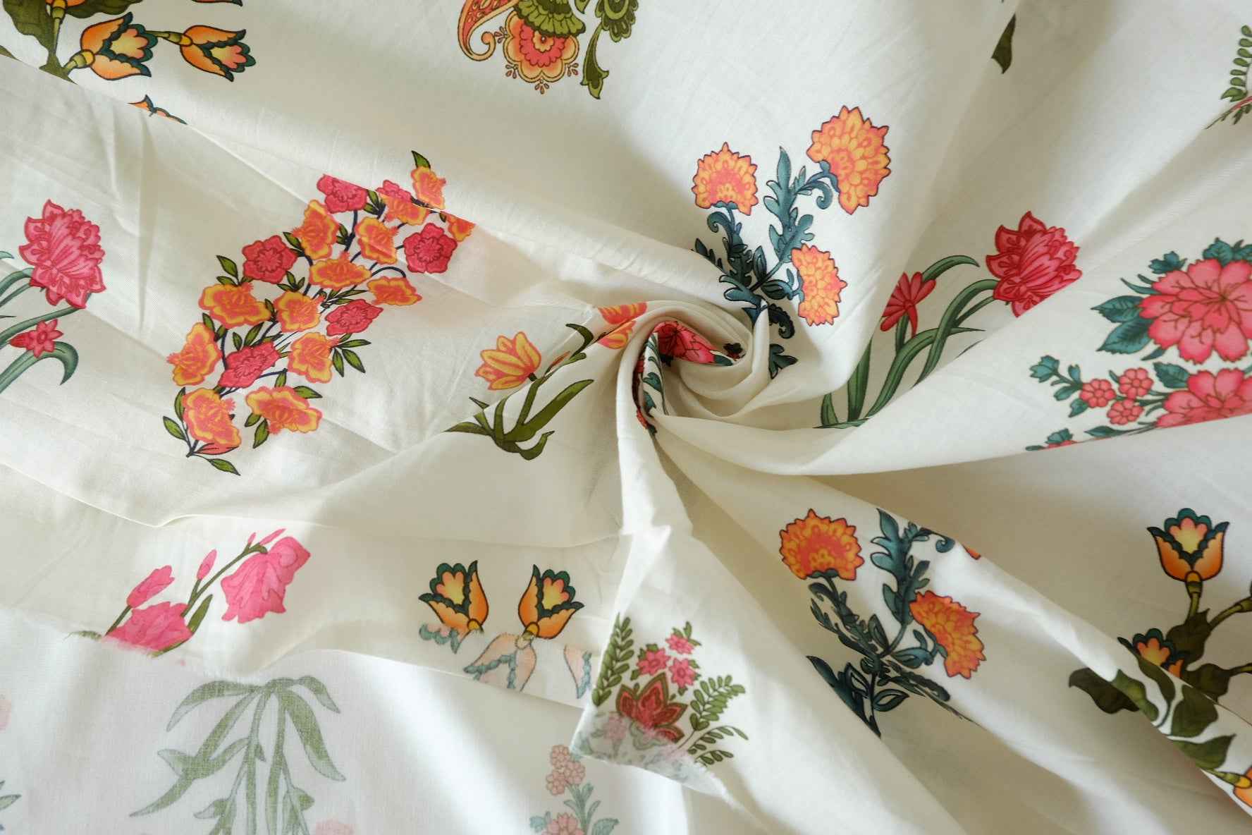 Border Floral Cotton Poplin — 3.28 yd