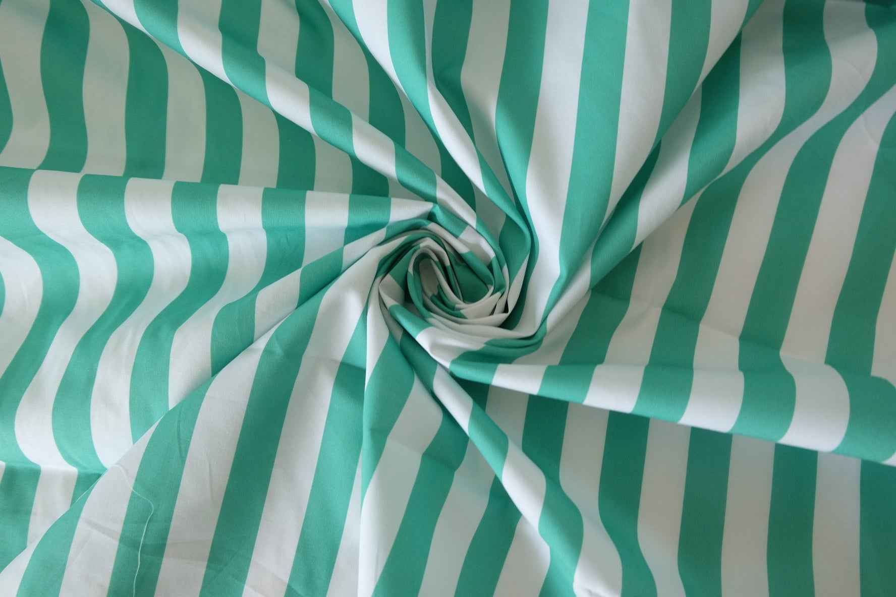 Mint Stripe Paper-Crisp Cotton Poplin — 2.19 yd