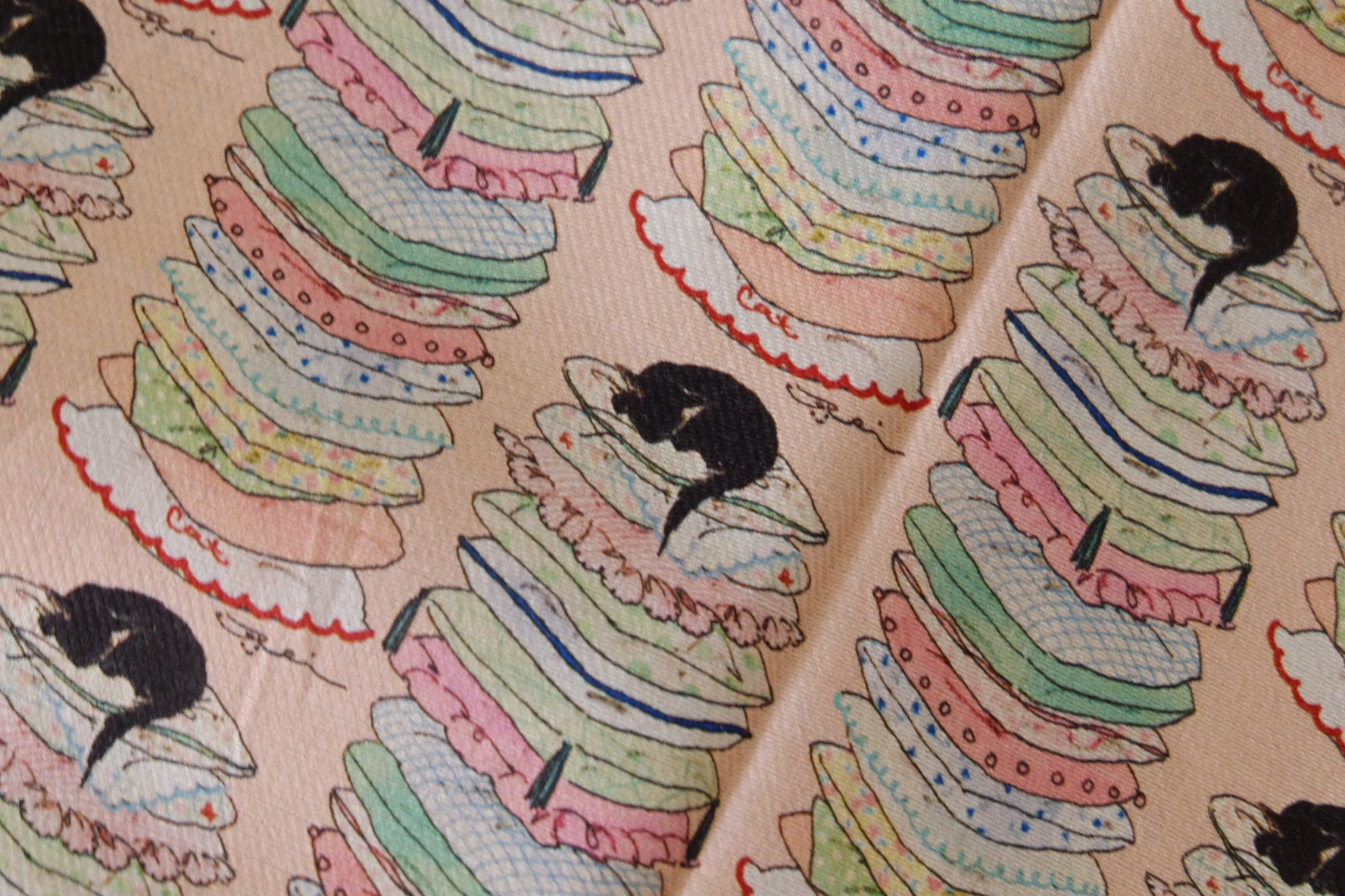 Soft Twill Cotton Cartoon Print Fabric – 1.5 yd