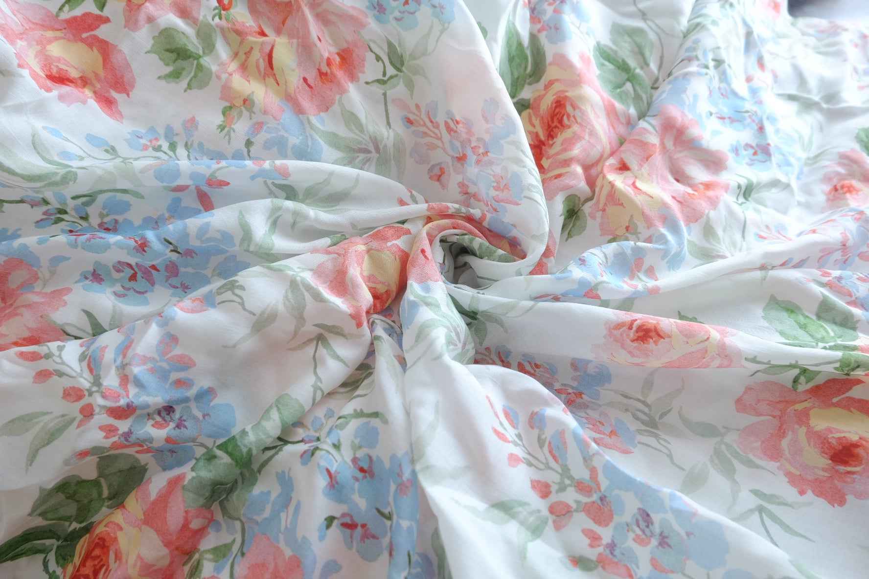 Summer Rose Rayon Challis Fabric - 3.28 yd