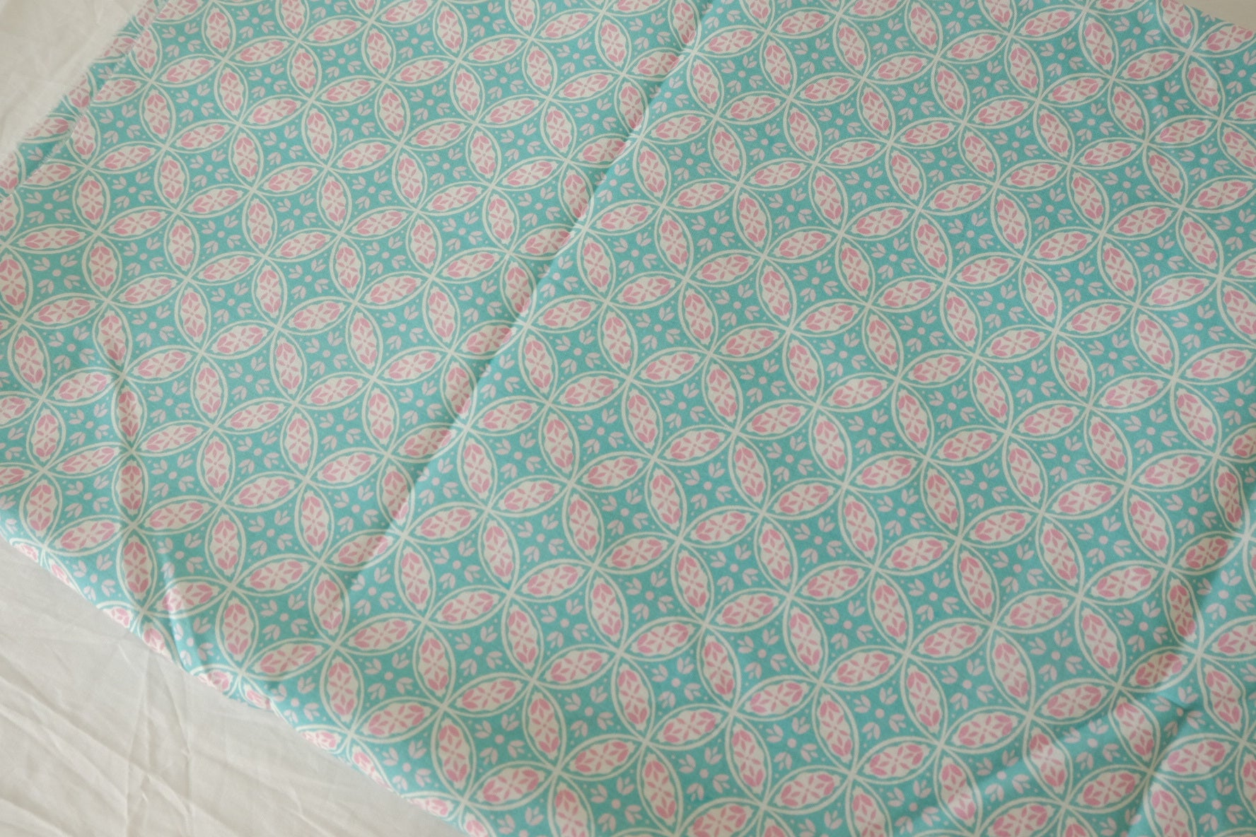 Mint Geometric Cotton Cloth — 2.51 yd