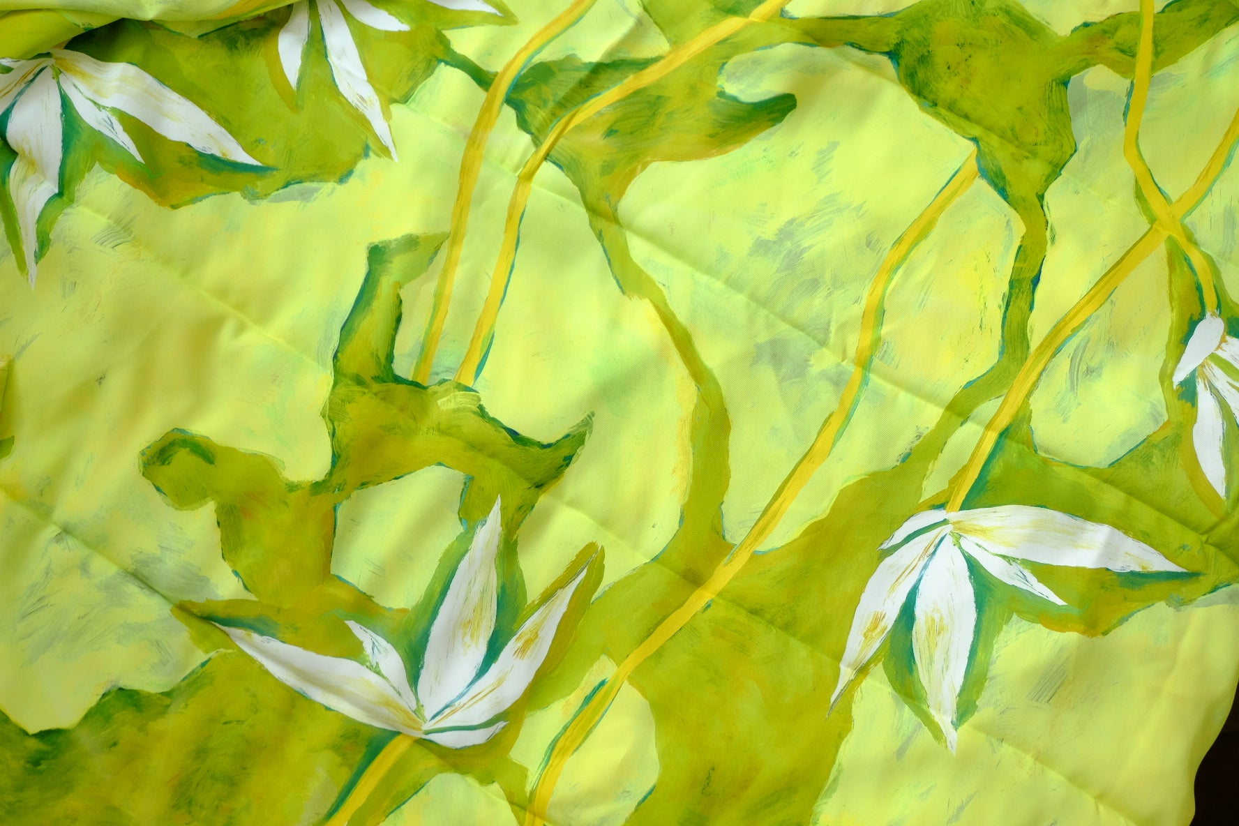 Lime Abstract Floral Drapey Dress Fabric (2.2 / 4.4 Yards)