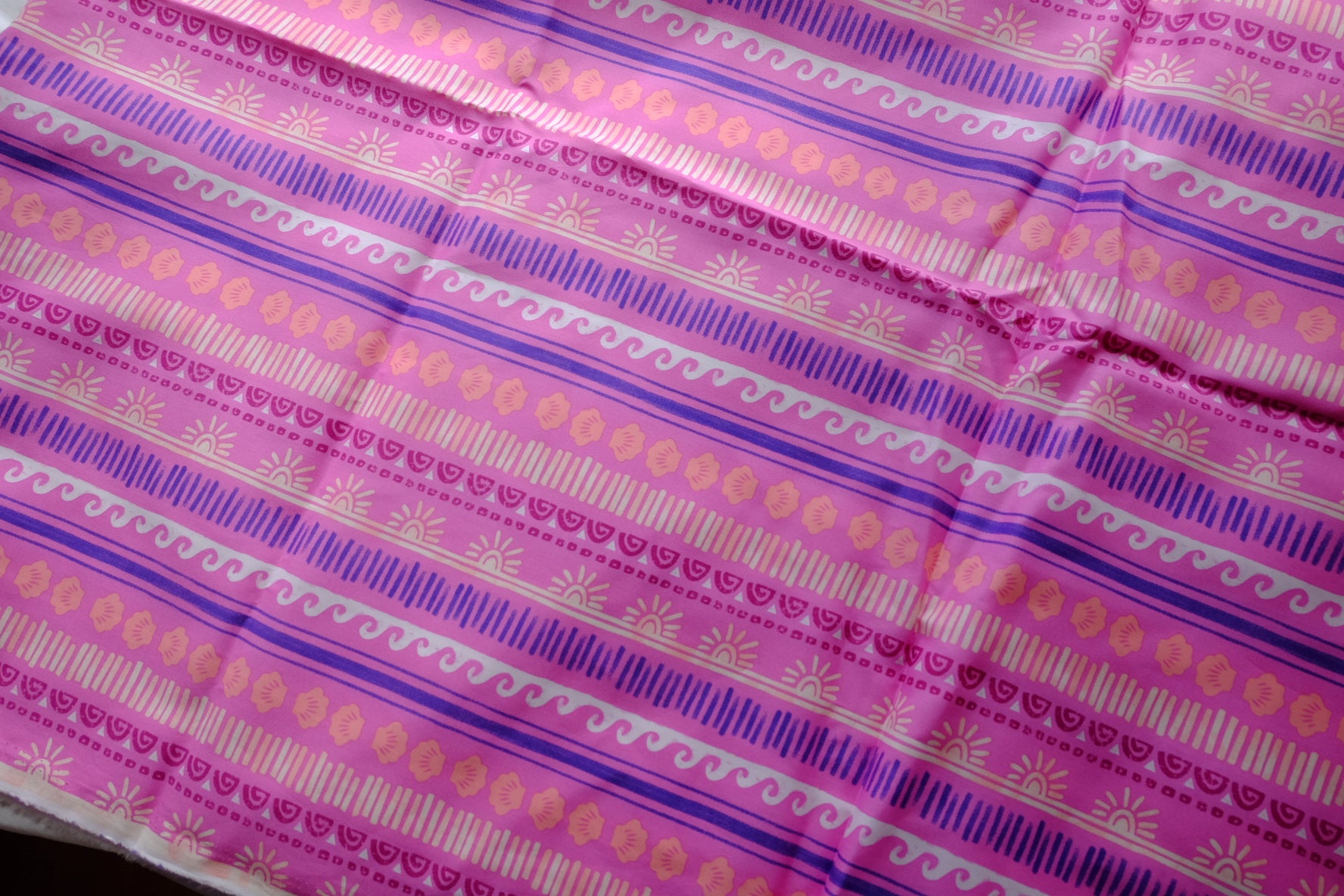 Pink Decorative Stripe Cotton Lawn – 2.2 yd