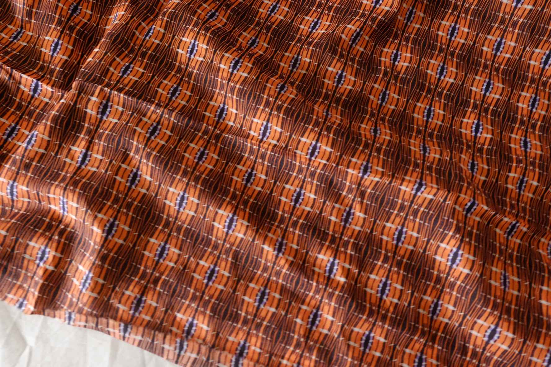 Rust Geometric Lightweight Cotton Fabric – 3.3 yd