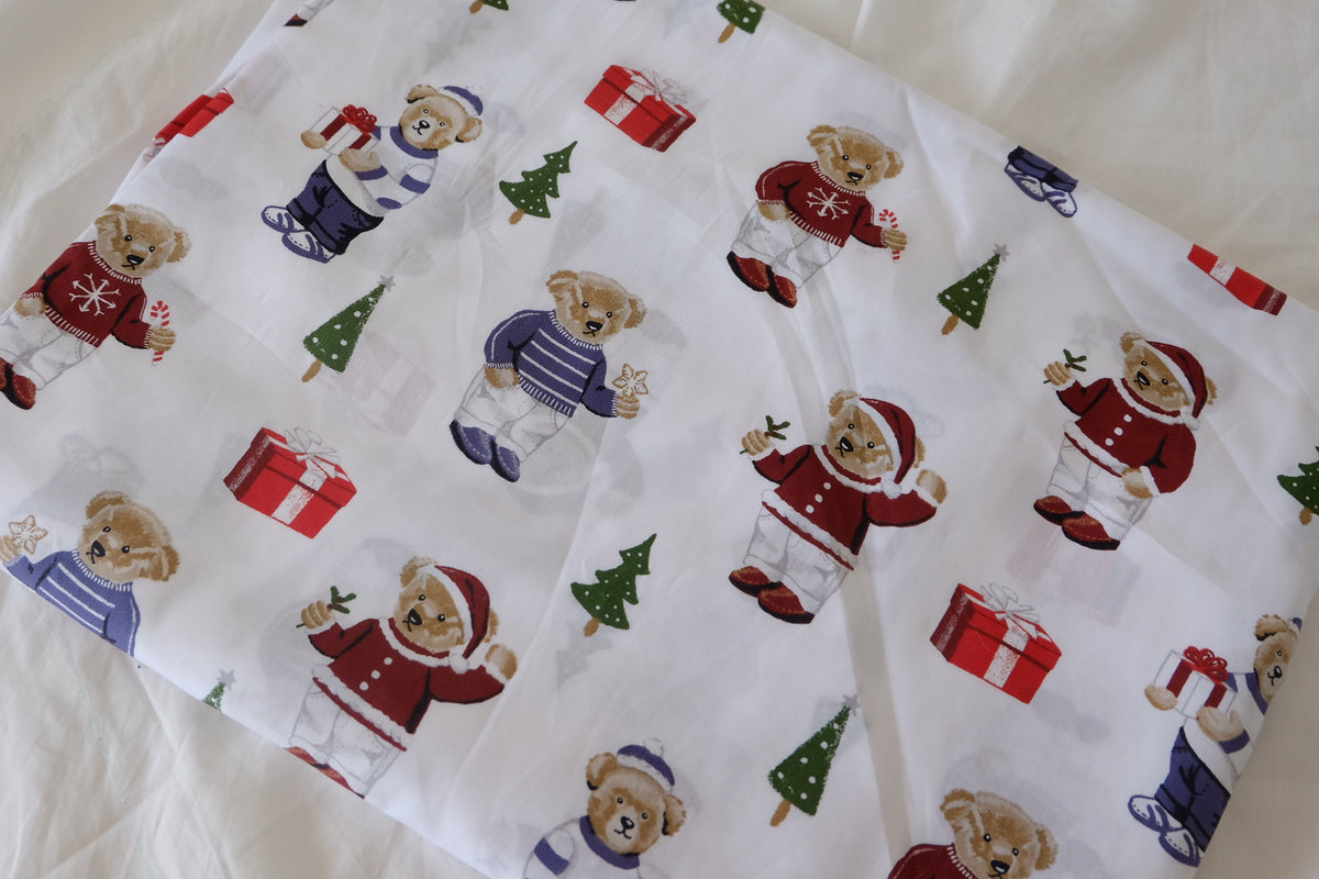 Christmas Teddy Bears Cotton Poplin – 1.64 yd