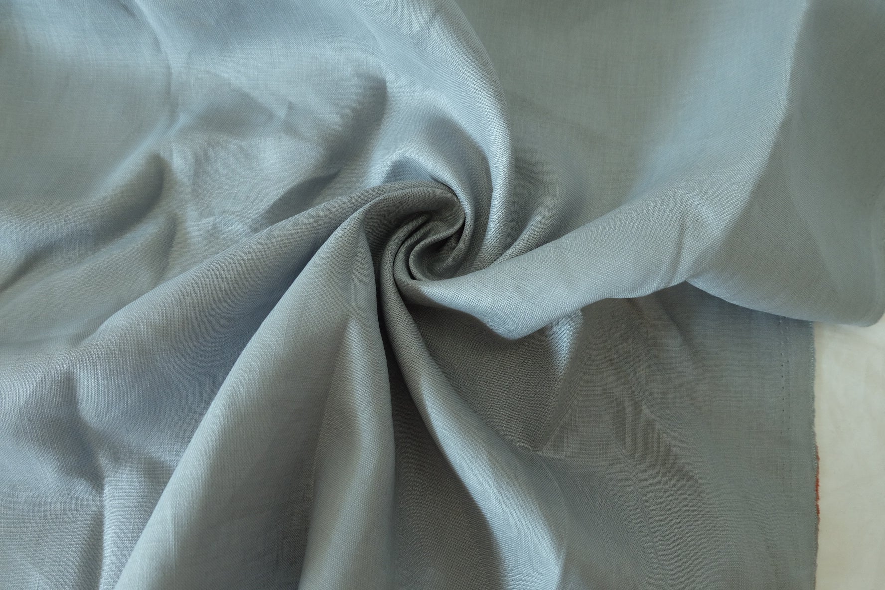 Heavy 17s Pure Linen Fabric in Pale Grey Blue - 3 yd