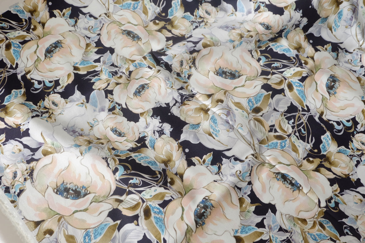 Midnight Grand Floral Cotton — 2.19 yd / 1.64 yd