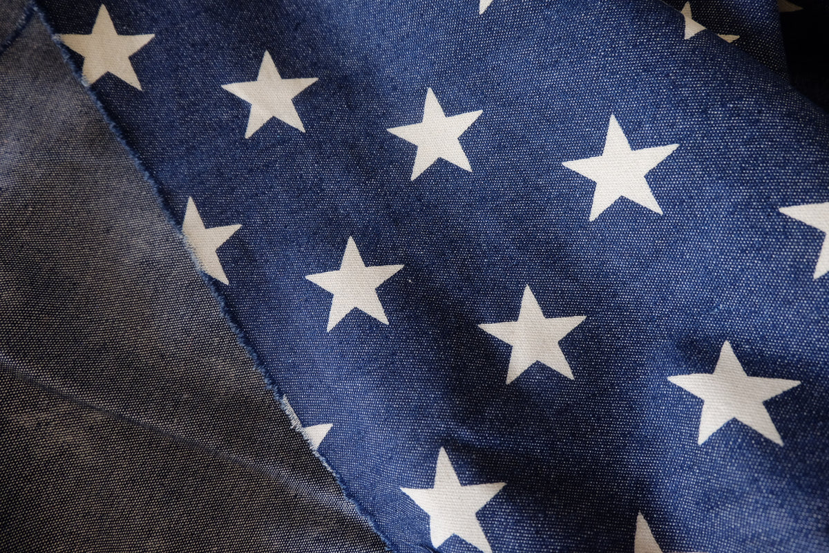 Starlit Indigo – Star Print Cotton Denim – 2.19 yd