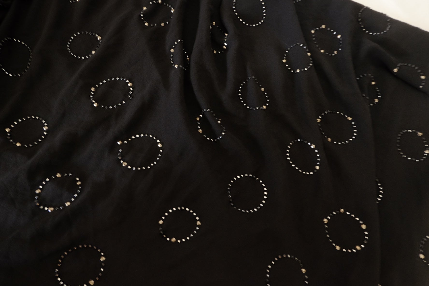 Black Rhinestone Mesh Fabric – 2.2 yd