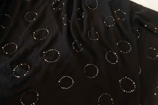 Black Rhinestone Mesh Fabric – 2.2 yd