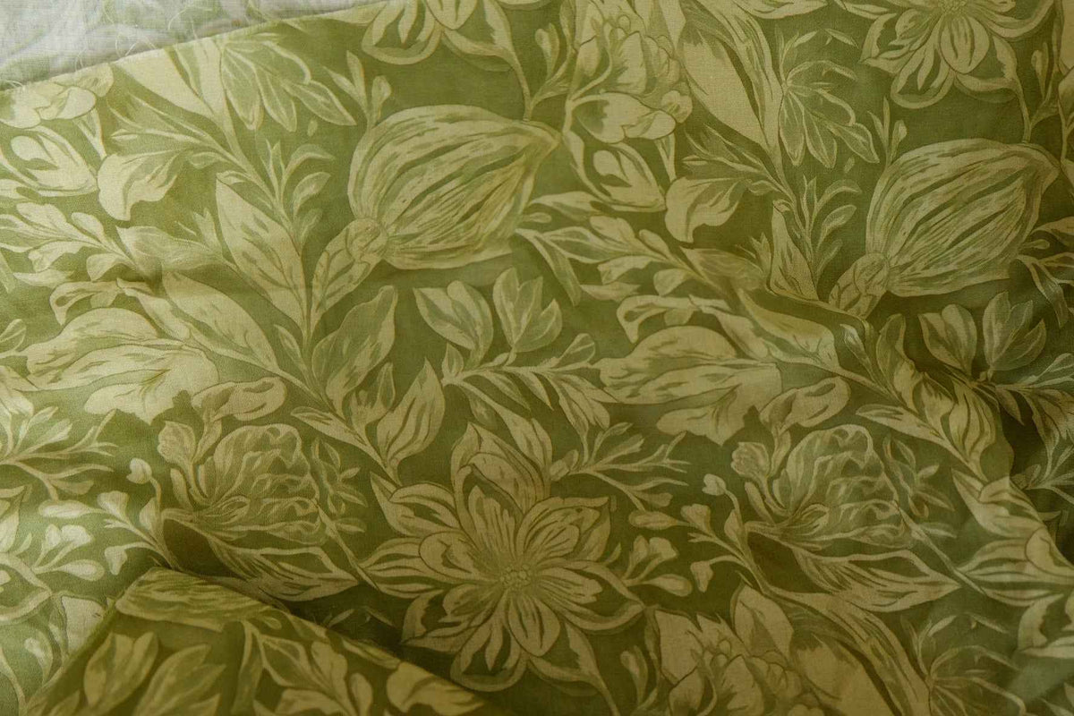 Olive Botanical Cotton Lawn — 2.4 yd