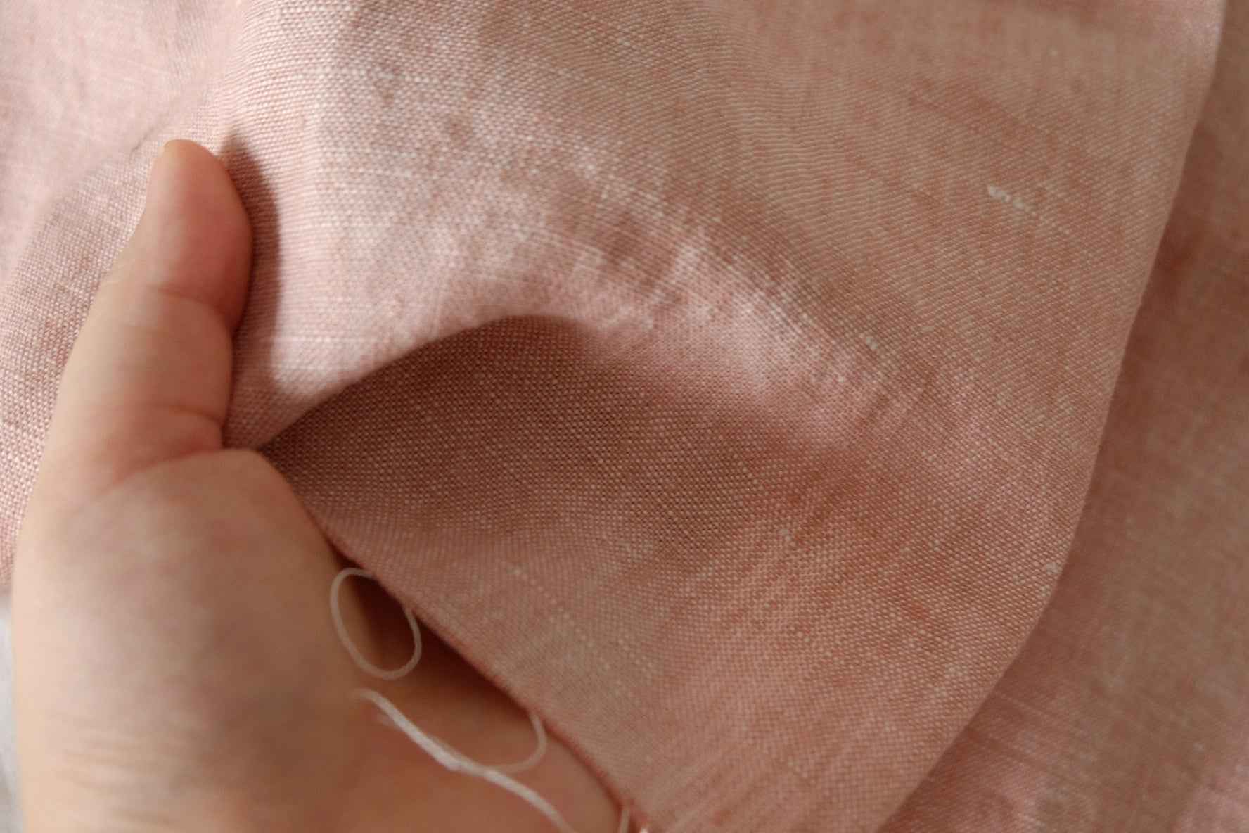 Dusty Rose Yarn-Dyed Pure Linen Fabric – 1.5 yd