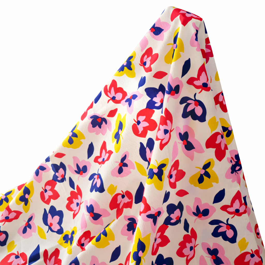 Textured Floral Cotton Fabric – 2.19 Yards