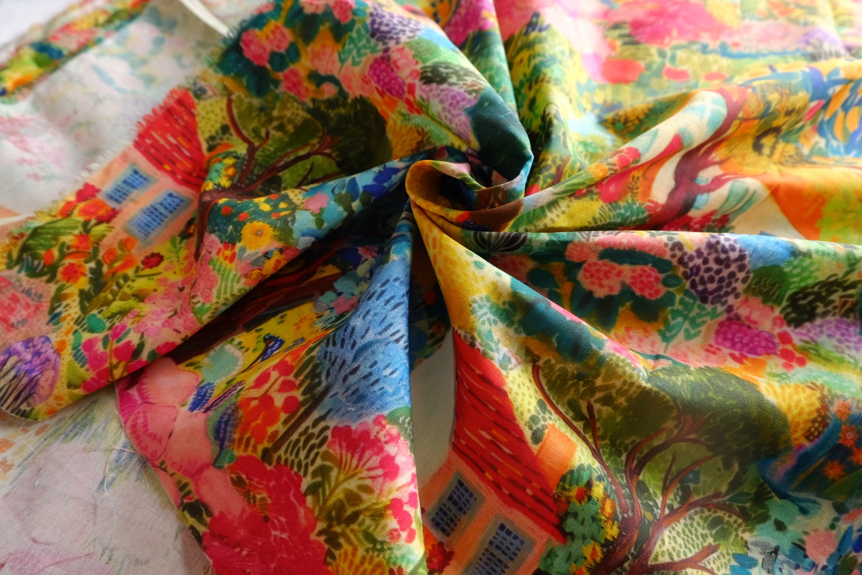 Storybook Garden Cotton-Linen Fabric - 2.19 yd