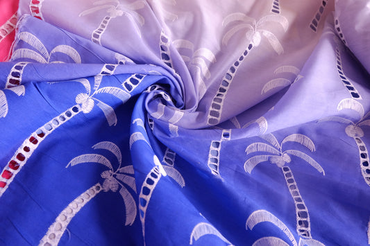 Ombre Palm Embroidered Polyester Fabric - 2.73 yd