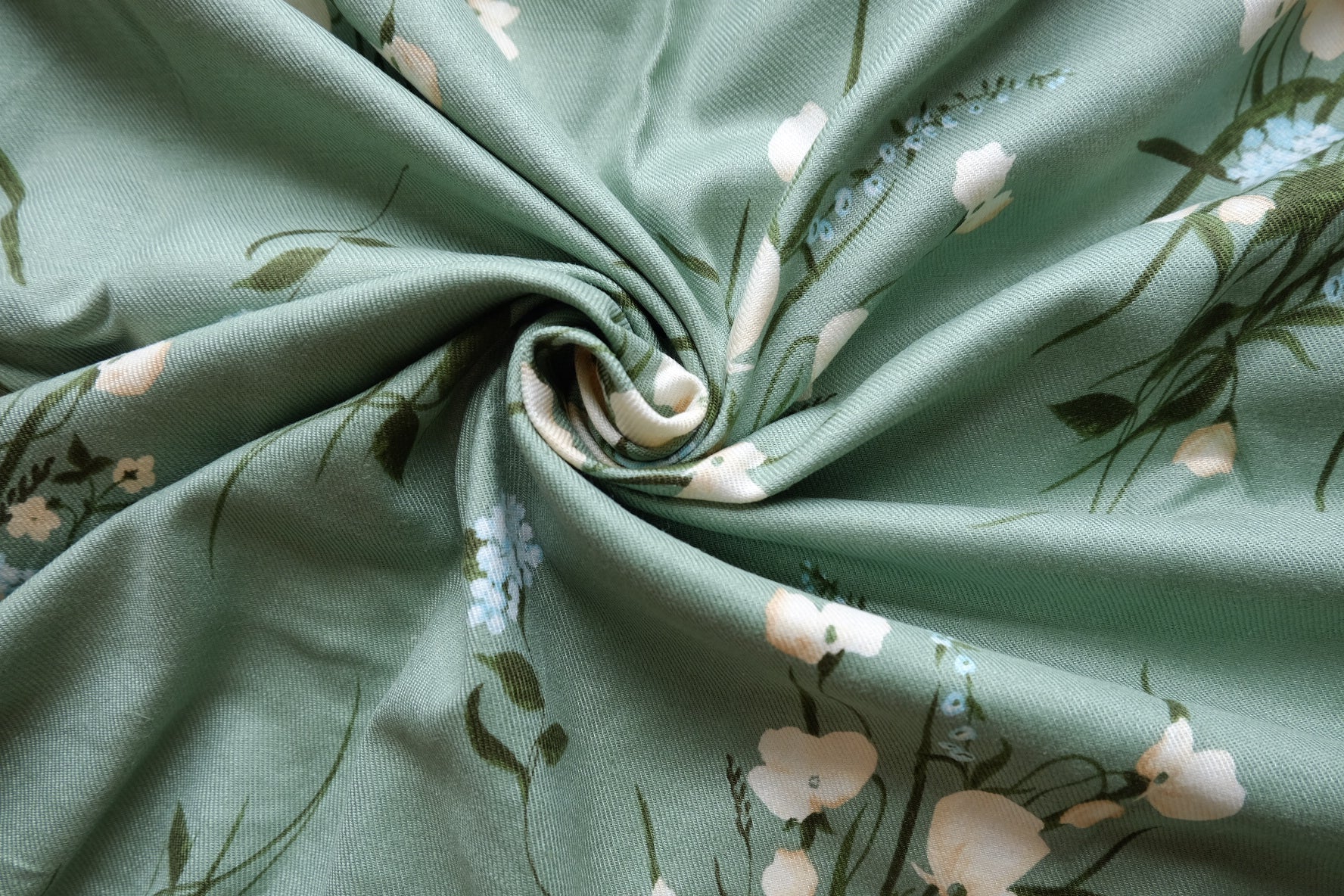 Sage Floral Cotton Linen Twill – 2.2 yd